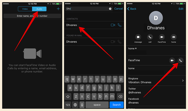 FaceTime Audio Call