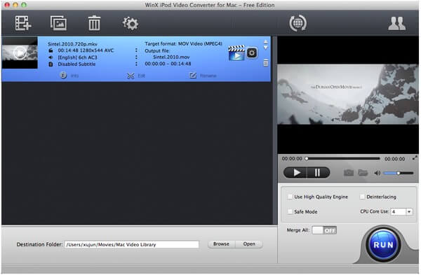 WinX iPod Video Converter for Mac