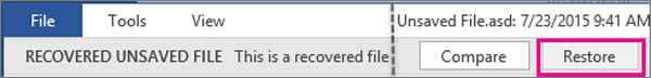 recover unsaved file
