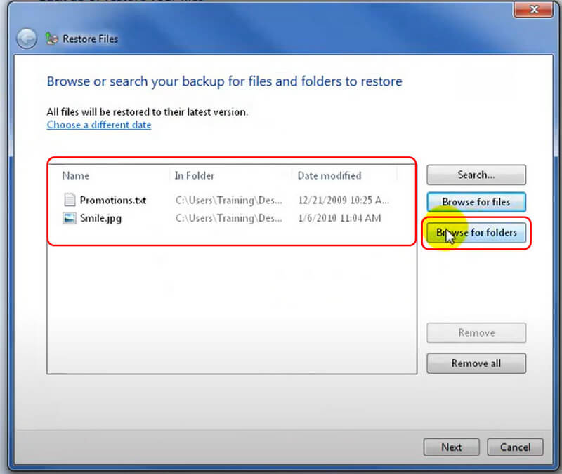 Click Browse For Folders