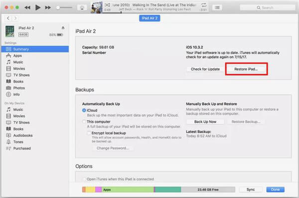 Restore iPhone/iPad with iTunes