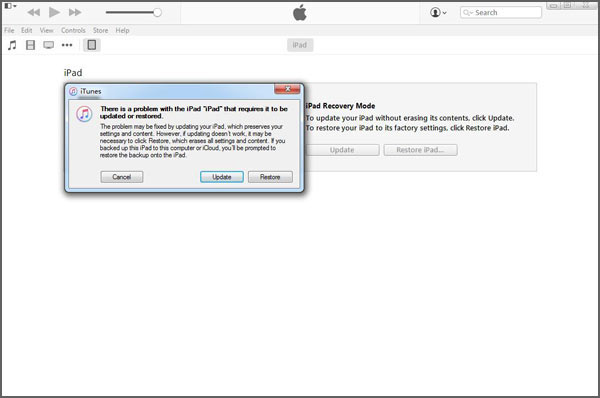 Restore ipad with itunes