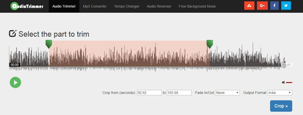 Seleziona la parte audio