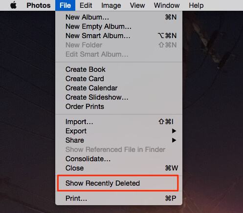 Visa nyligen raderade bilder på Mac