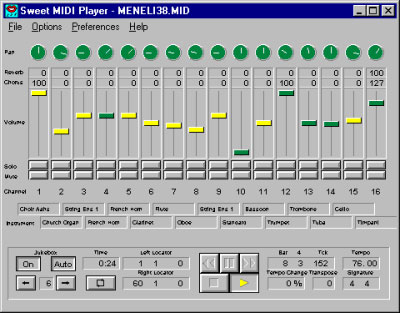 Γλυκό πρόγραμμα αναπαραγωγής MIDI