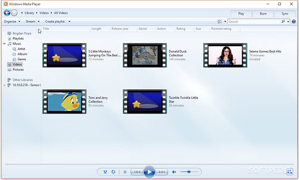 A Windows Media Player