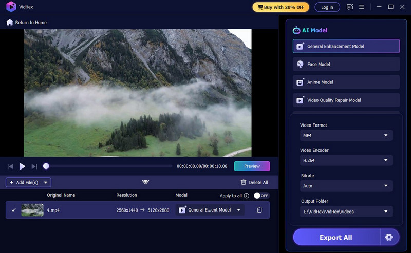 Choose Profile And Folder with Vidhex