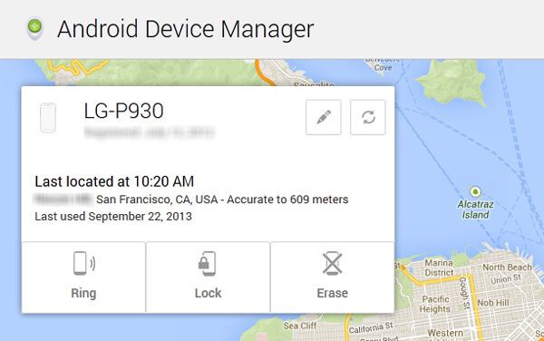 Удалить LG с сайта Android Device Manager