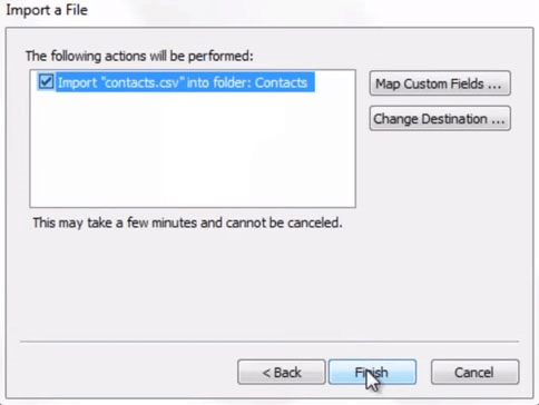 Outlook Import Settings