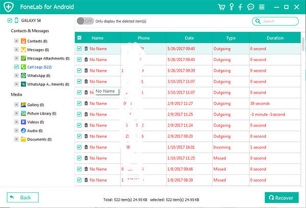 Gjenopprett anropslogger på Android