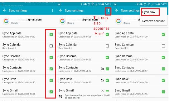 Sync Android to Google