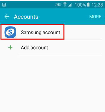 Tik op Samsung-account