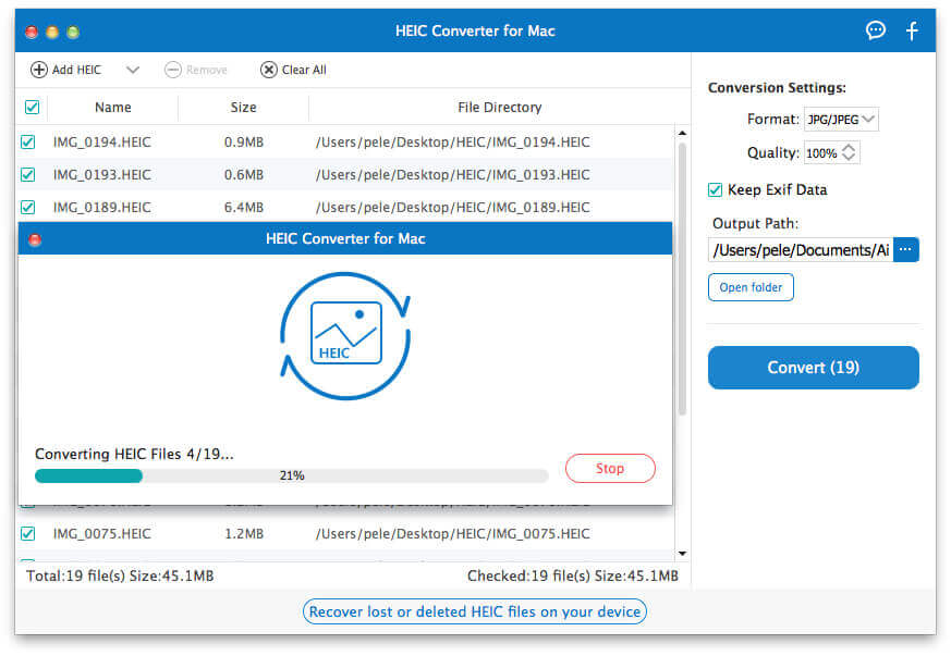 Конвертировать файлы HEIC