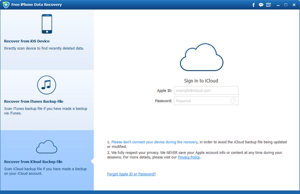 Recover from iCloud Backup File