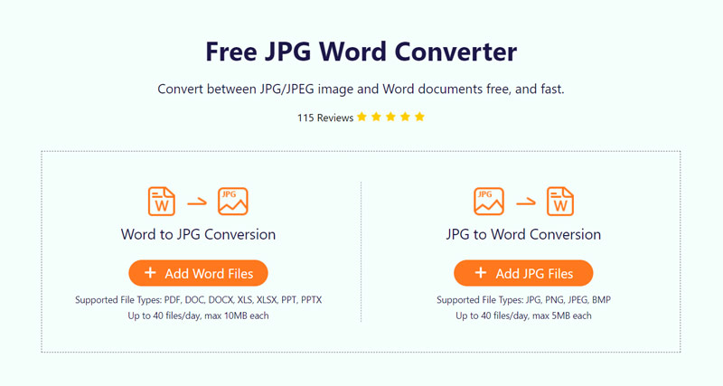 前往免费 JPG Word Converter Online 网站