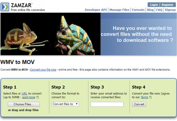 Convert WMV to MOV Online