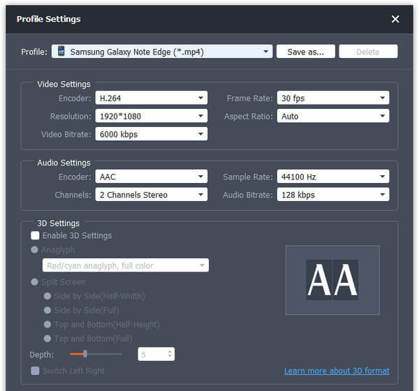 Velg et utdataformat