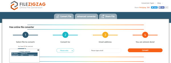 Converteer SWF naar AVI met Filezigzag Online Converter