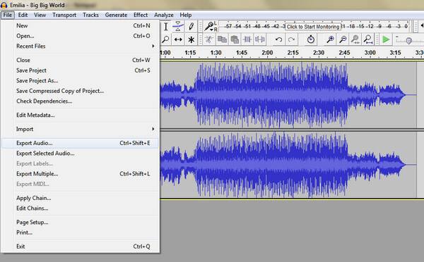 Export Flac Audio