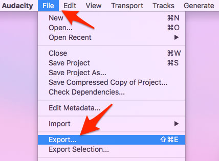 Estrai l'audio con Audacity