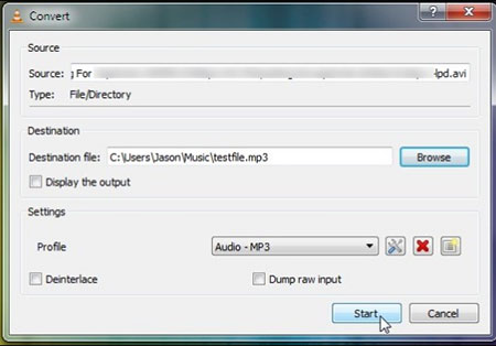 Estrai l'audio con VLC