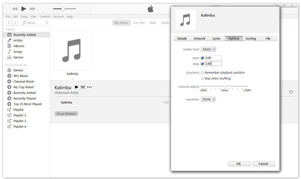 Clip muziek in iTunes