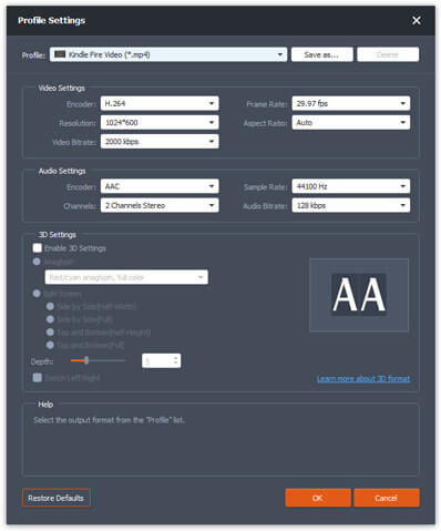 Profile Settings