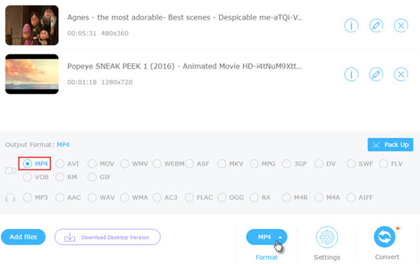 Konvertera VOB till MP4 med Apowersoft Online Video Converter