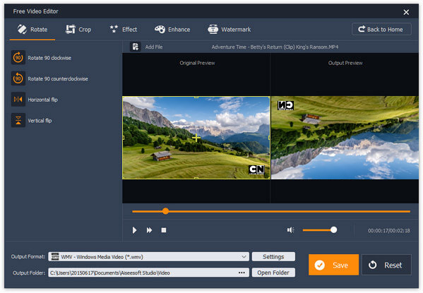 Draai een video in VLC Alternative