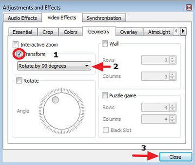 Rotate MP4 file on VLC