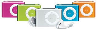 L'iPod shuffle colorato di seconda generazione