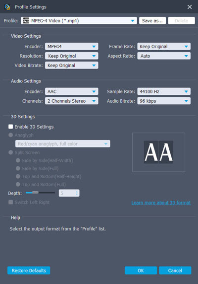 Profile Settings