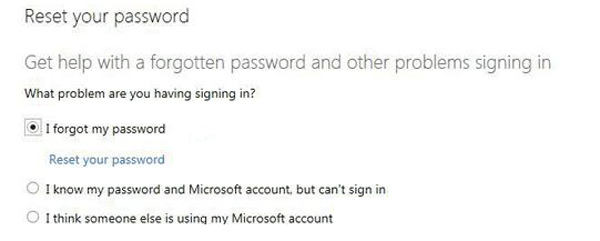 Сбросить пароль Hotmail