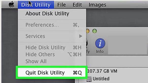 Quit Disk Utility