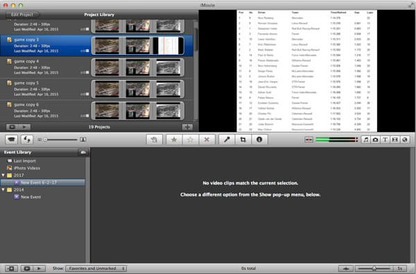 Project bewerken op iMovie