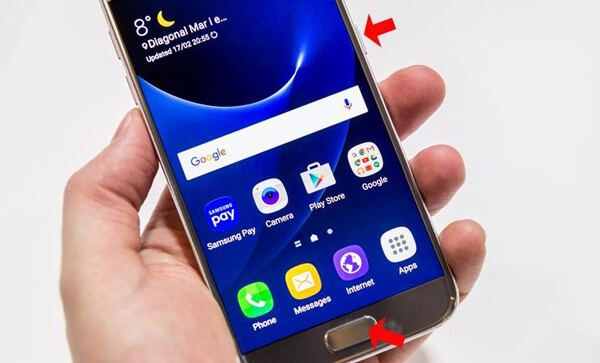 Hvordan ta et skjermbilde på Galaxy S7 / S6 / S5 / S4