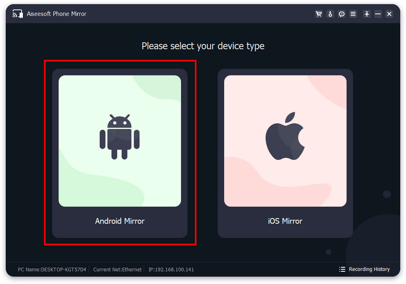 Start Android Mirror