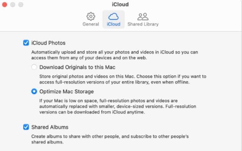 Enable Icloud Shared Albums