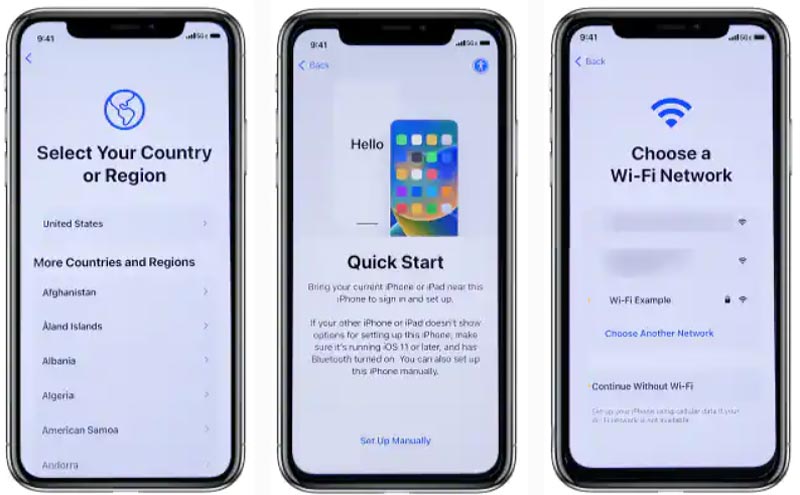 Attiva la configurazione manuale del nuovo iPhone Quick Start