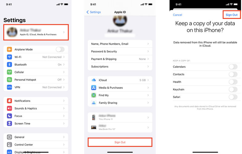 Αποσυνδεθείτε από το Apple ID στο iPhone