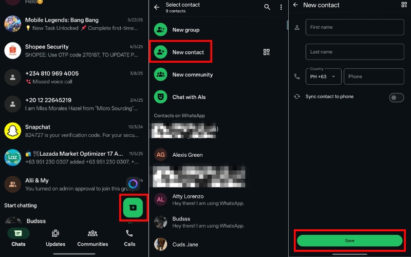 Add New Contact Android
