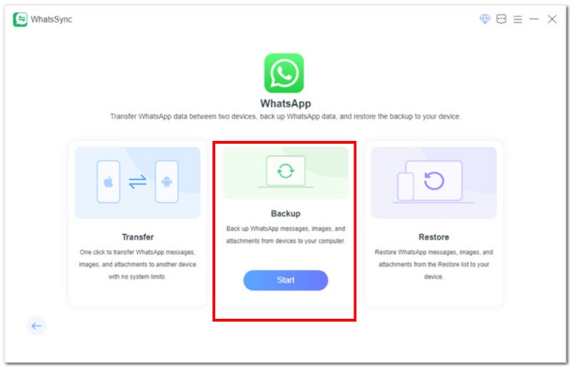 Select Backup Option