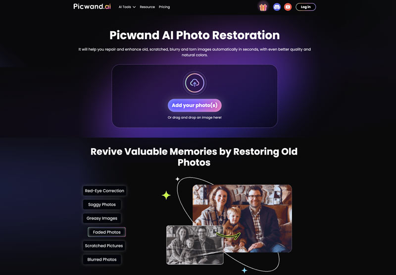 Picwand Ai Photo Restoration Online Free