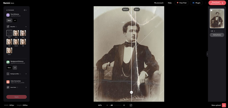 Remini Web Fix Old Photo With Ai