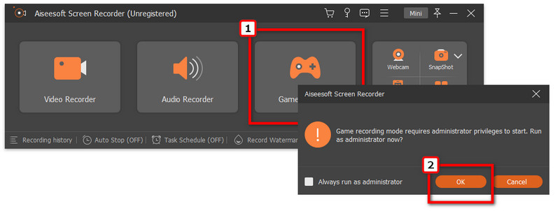 Ανοίξτε το Game Recorder