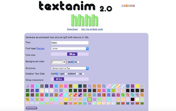Основной интерфейс Textanim