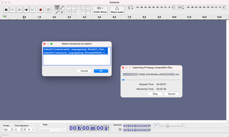 Import FFmpeg Compatible Video File To Audacity