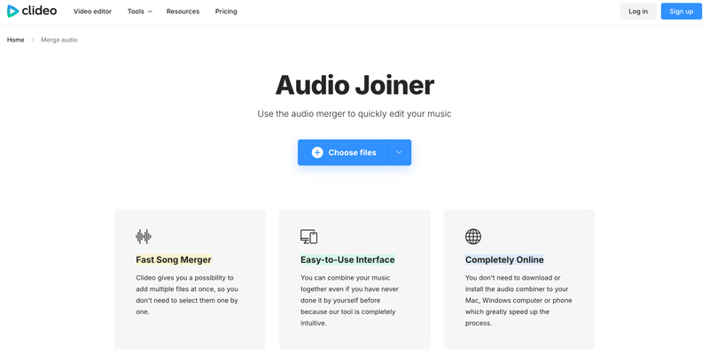 Clideo Online Audio Joiner