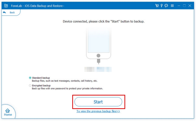 Select Backup And Start