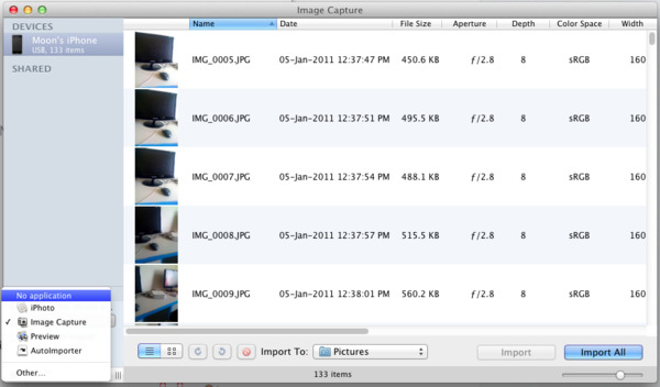 Esegui il backup delle foto di iPhone su Mac con Image Capture